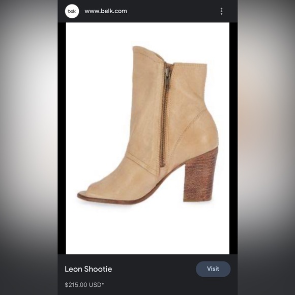 Matisse Leon Natural Leather Mid-Calf Peep Toe Booties Woman’s 7.5M - Picture 14 of 14